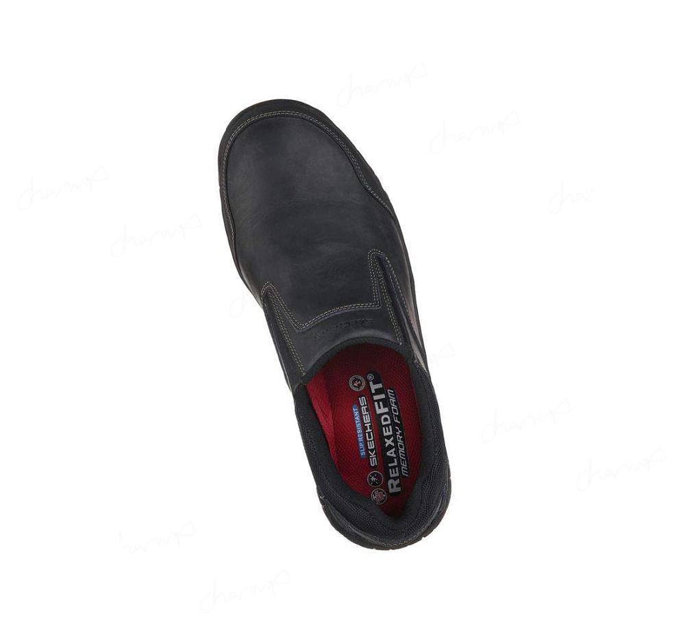 Zapatillas Sin Cordones Skechers Trabajo Relaxed Fit: Hartan ST Hombre Negras | 355TG_AR