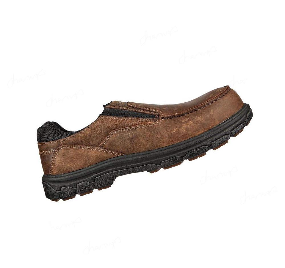 Zapatillas Sin Cordones Skechers Trabajo: Vicksburk - Rubustle Comp Puntera Hombre Marrones | 3568L_AR