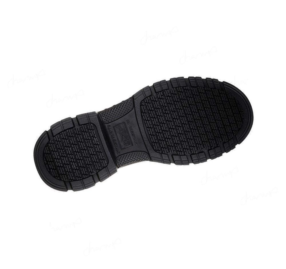 Zapatillas Sin Cordones Skechers Trabajo: Vinten - Wibaux Comp Puntera WP Hombre Negras | 3582R_AR