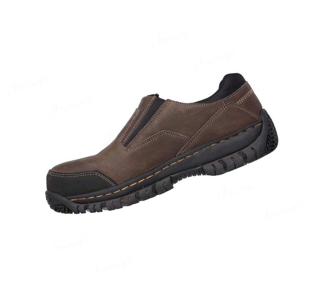 Zapatillas Sin Cordones Skechers Trabajo Relaxed Fit: Hartan ST Hombre Marrones | 35A3A_AR