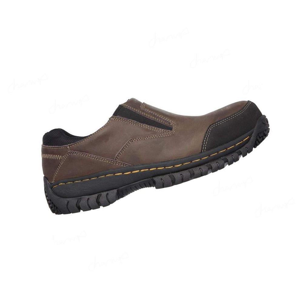 Zapatillas Sin Cordones Skechers Trabajo Relaxed Fit: Hartan ST Hombre Marrones | 35A3A_AR