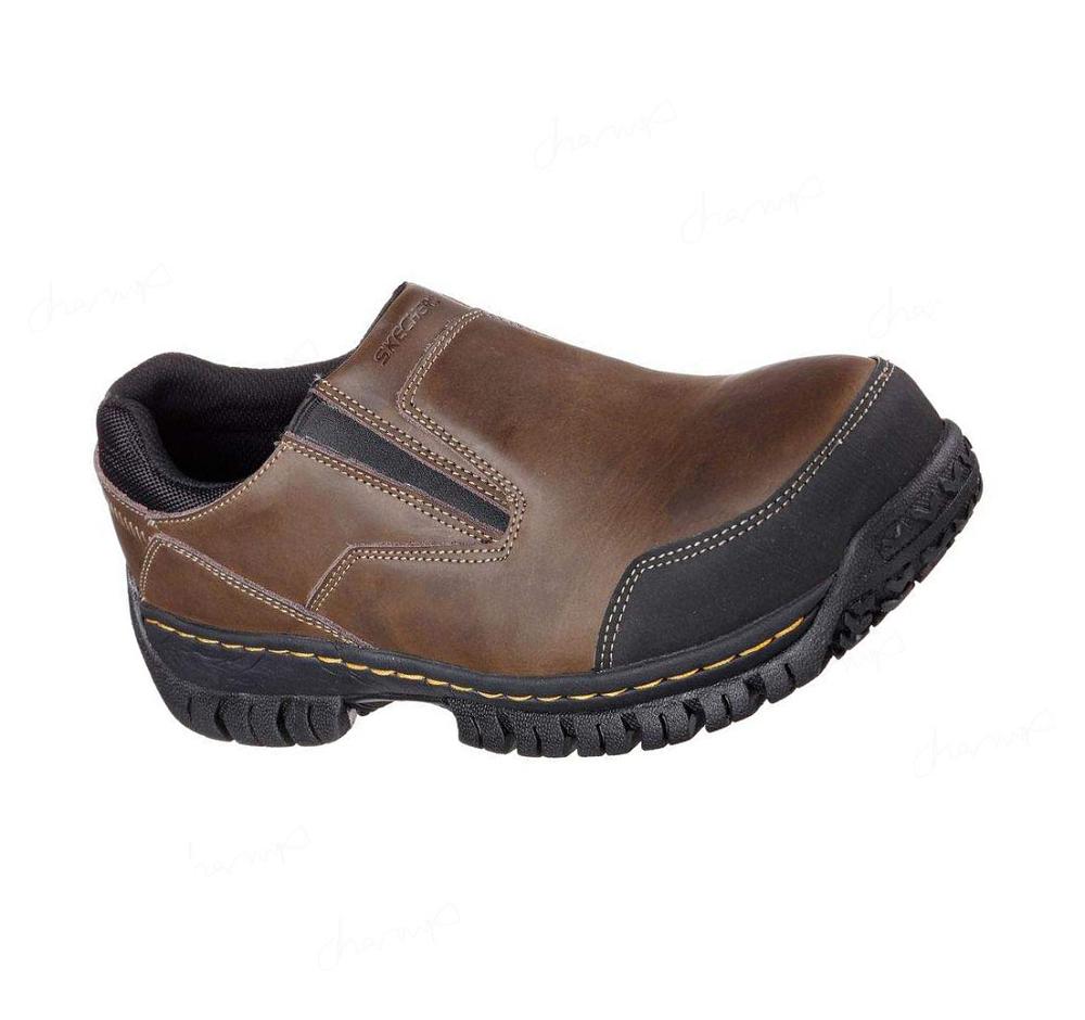 Zapatillas Sin Cordones Skechers Trabajo Relaxed Fit: Hartan ST Hombre Marrones | 35A3A_AR