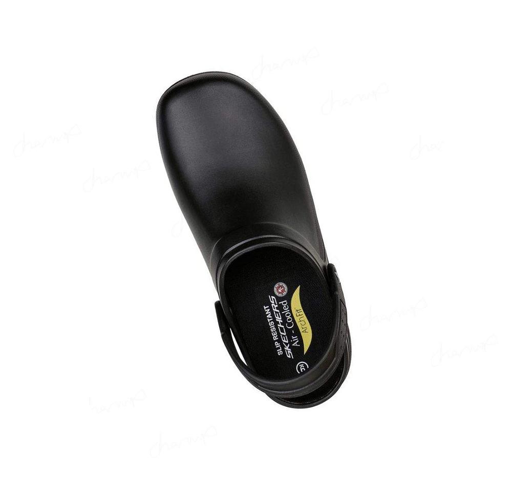 Zapatillas Sin Cordones Skechers Trabajo Arch Fit: Riverbound SR Hombre Negras | 365TD_AR