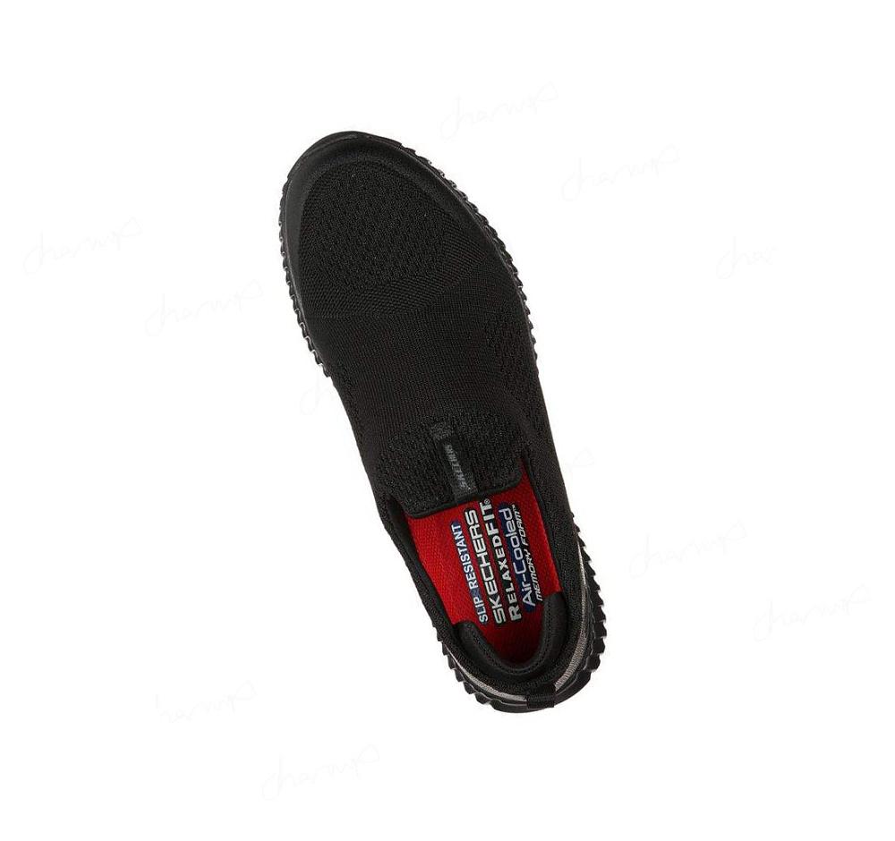 Zapatillas Sin Cordones Skechers Trabajo Relaxed Fit: Cessnock - Colleton SR Hombre Negras | 36930_AR