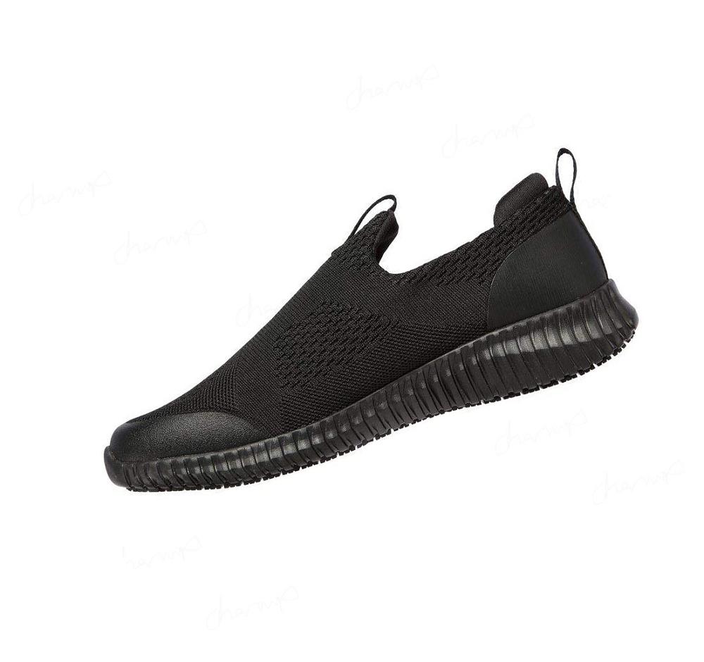 Zapatillas Sin Cordones Skechers Trabajo Relaxed Fit: Cessnock - Colleton SR Hombre Negras | 36930_AR