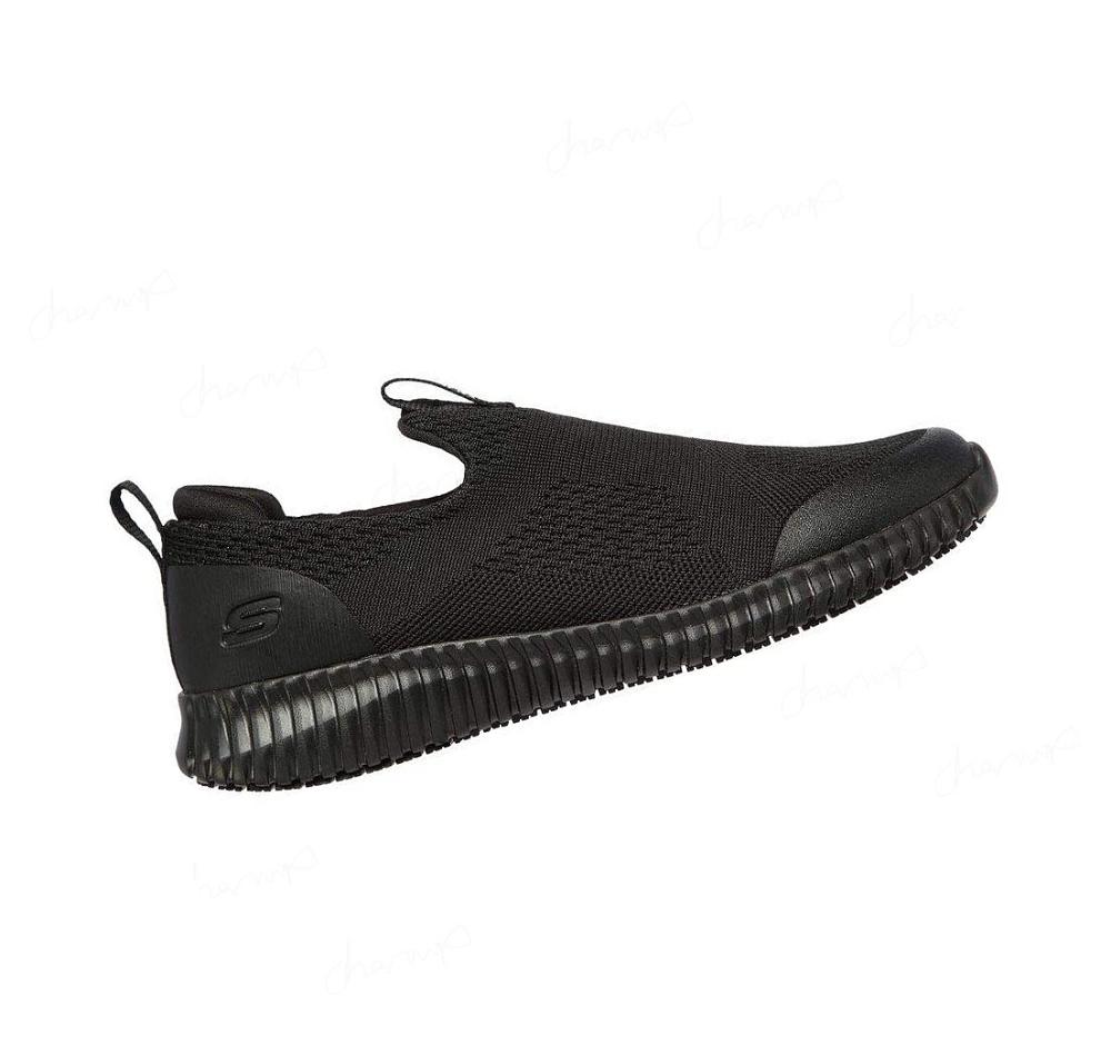 Zapatillas Sin Cordones Skechers Trabajo Relaxed Fit: Cessnock - Colleton SR Hombre Negras | 36930_AR