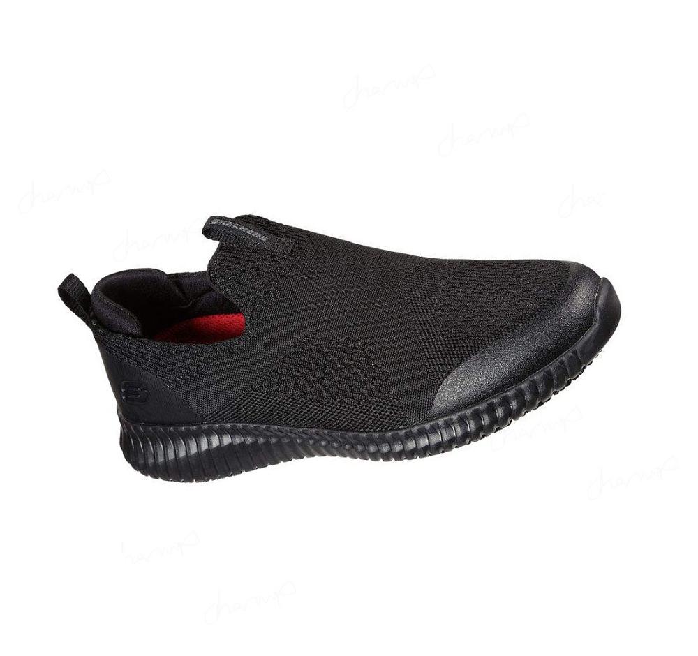 Zapatillas Sin Cordones Skechers Trabajo Relaxed Fit: Cessnock - Colleton SR Hombre Negras | 36930_AR