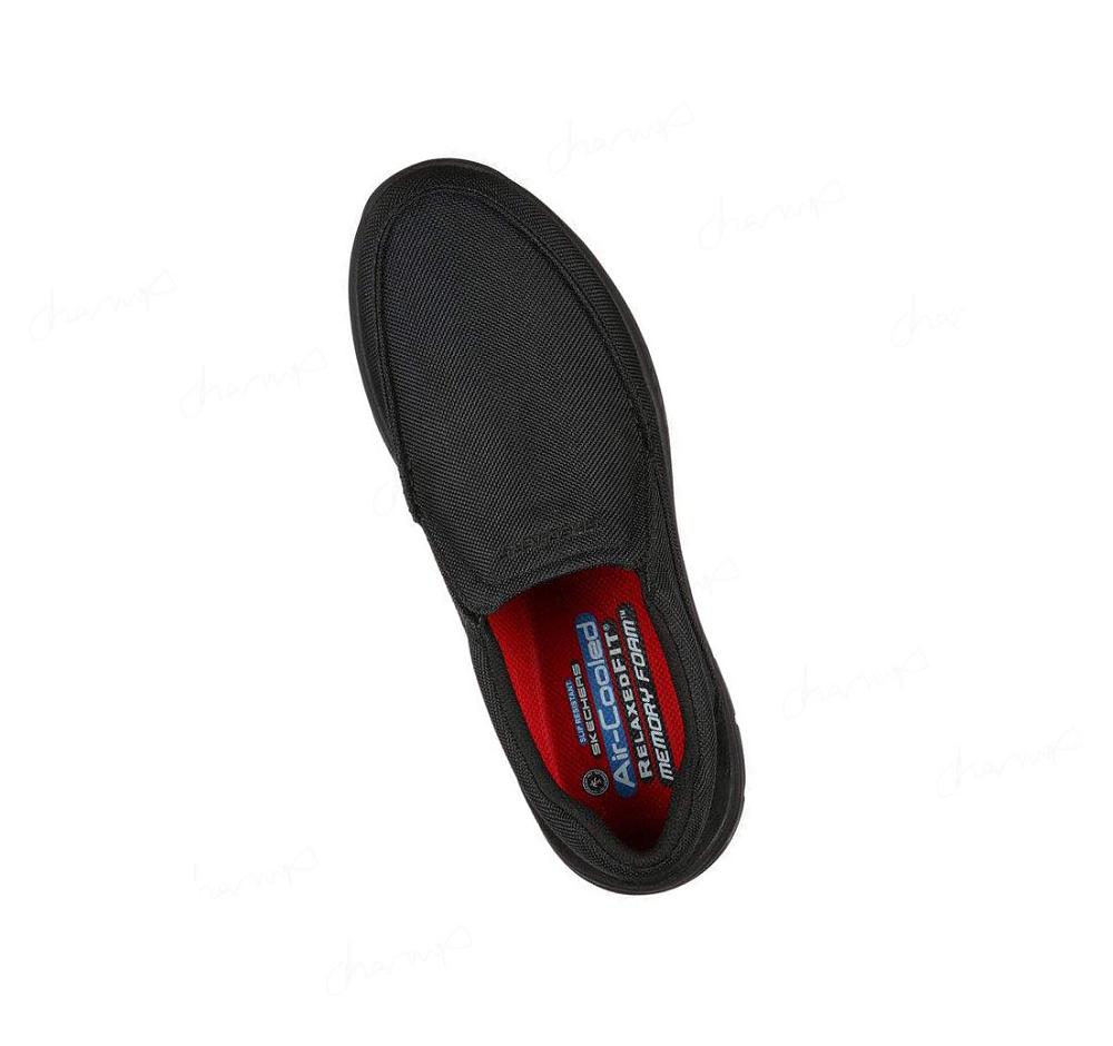 Zapatillas Sin Cordones Skechers Trabajo: Otsego - Kanvie SR Hombre Negras | 3T0TB_AR