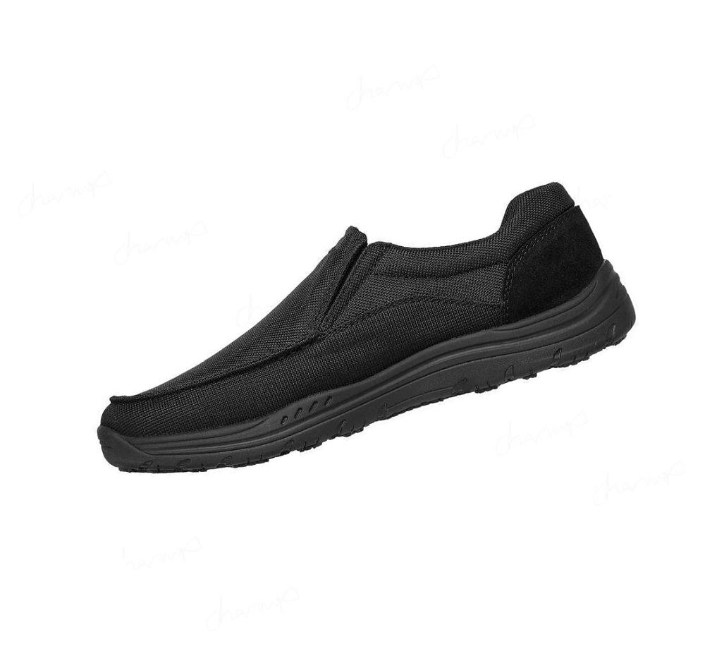 Zapatillas Sin Cordones Skechers Trabajo: Otsego - Kanvie SR Hombre Negras | 3T0TB_AR