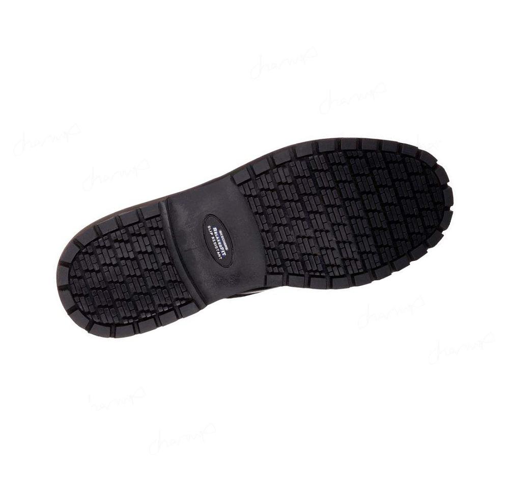 Zapatillas Sin Cordones Skechers Trabajo Relaxed Fit: Cottonwood - Goddard SR Hombre Negras | 3T18A_AR