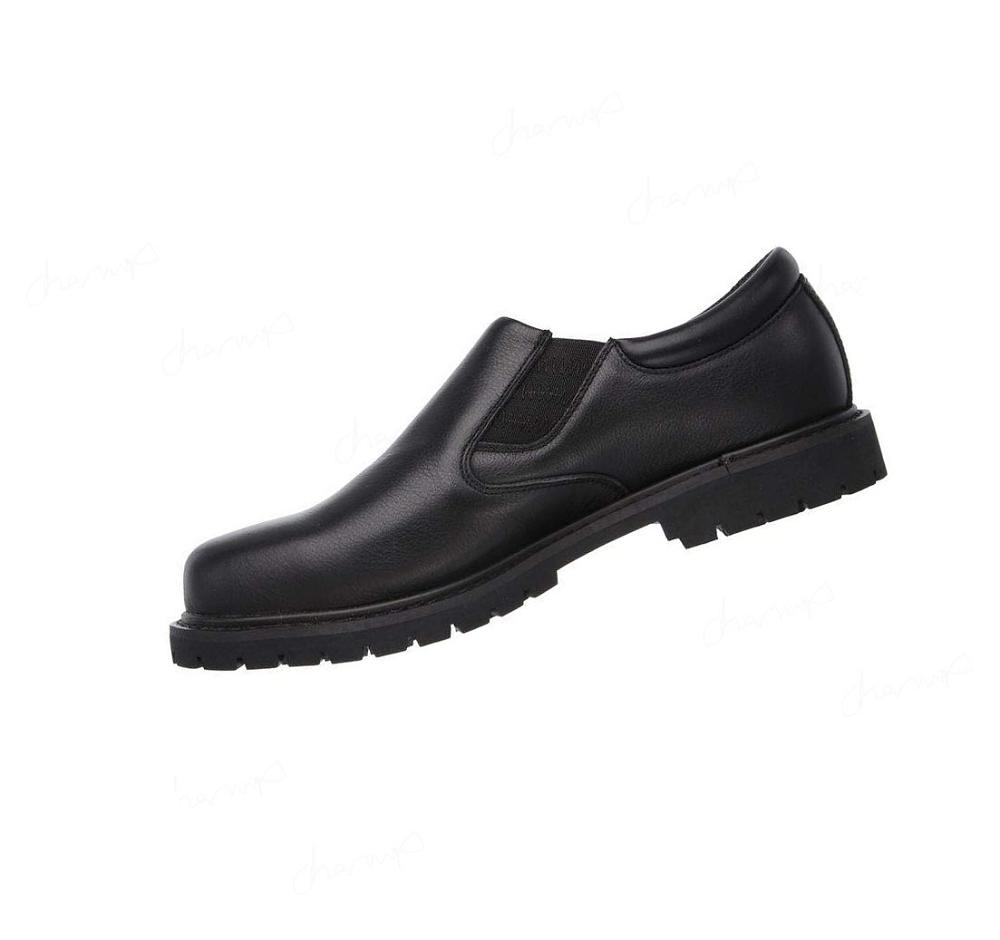 Zapatillas Sin Cordones Skechers Trabajo Relaxed Fit: Cottonwood - Goddard SR Hombre Negras | 3T18A_AR