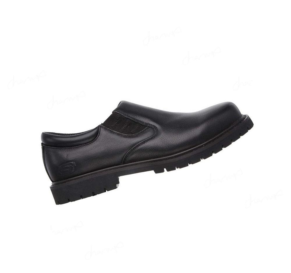 Zapatillas Sin Cordones Skechers Trabajo Relaxed Fit: Cottonwood - Goddard SR Hombre Negras | 3T18A_AR