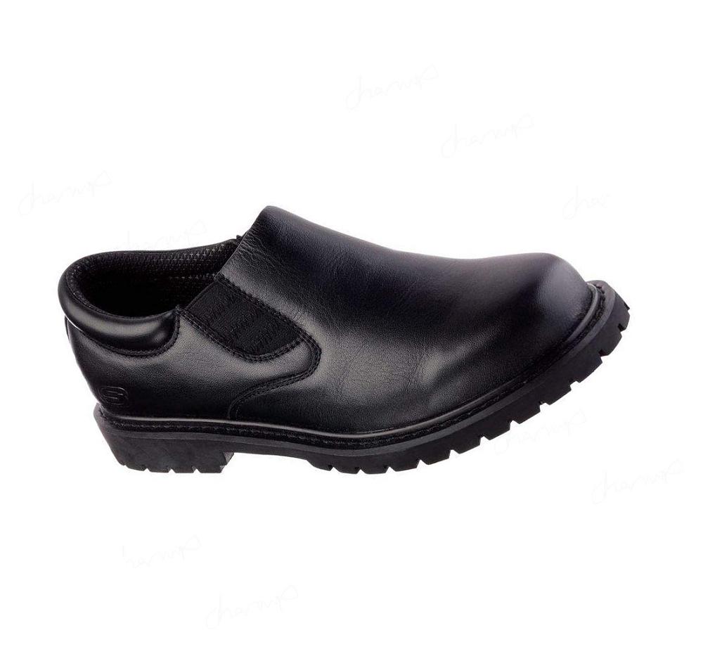 Zapatillas Sin Cordones Skechers Trabajo Relaxed Fit: Cottonwood - Goddard SR Hombre Negras | 3T18A_AR