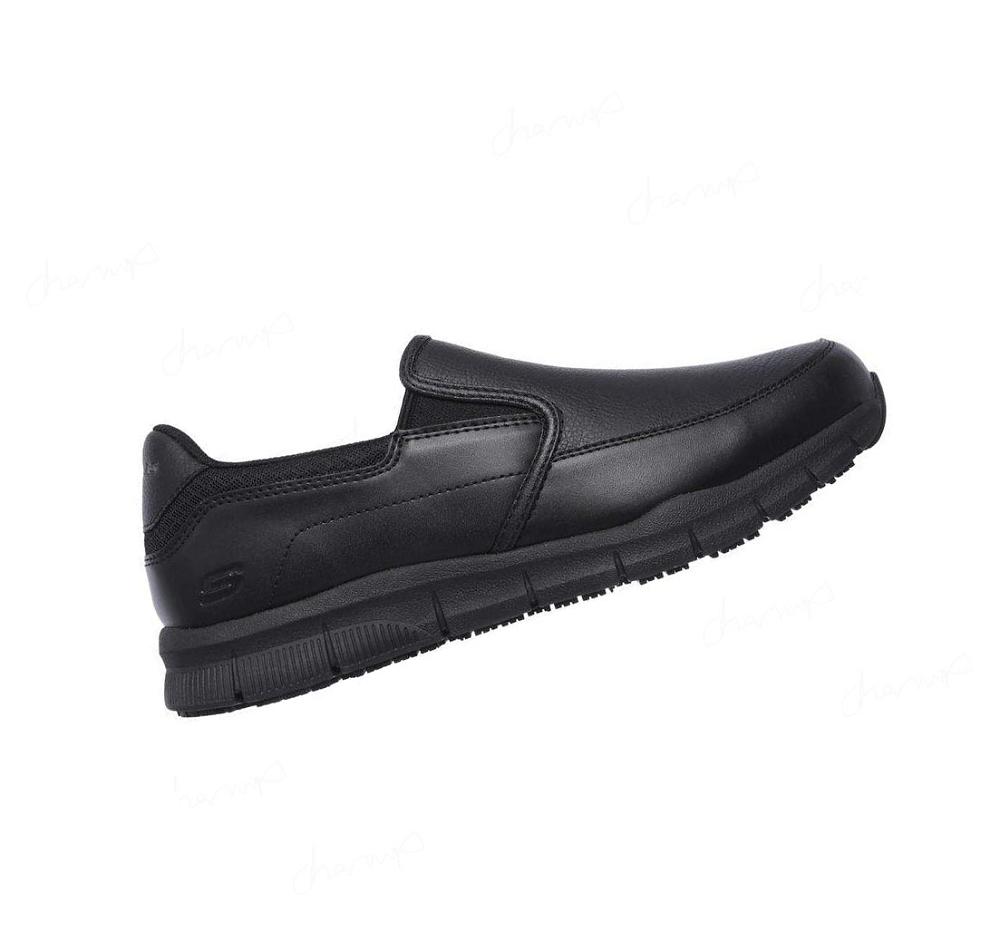 Zapatillas Sin Cordones Skechers Trabajo Relaxed Fit: Nampa - Groton SR Hombre Negras | 3TA3Q_AR