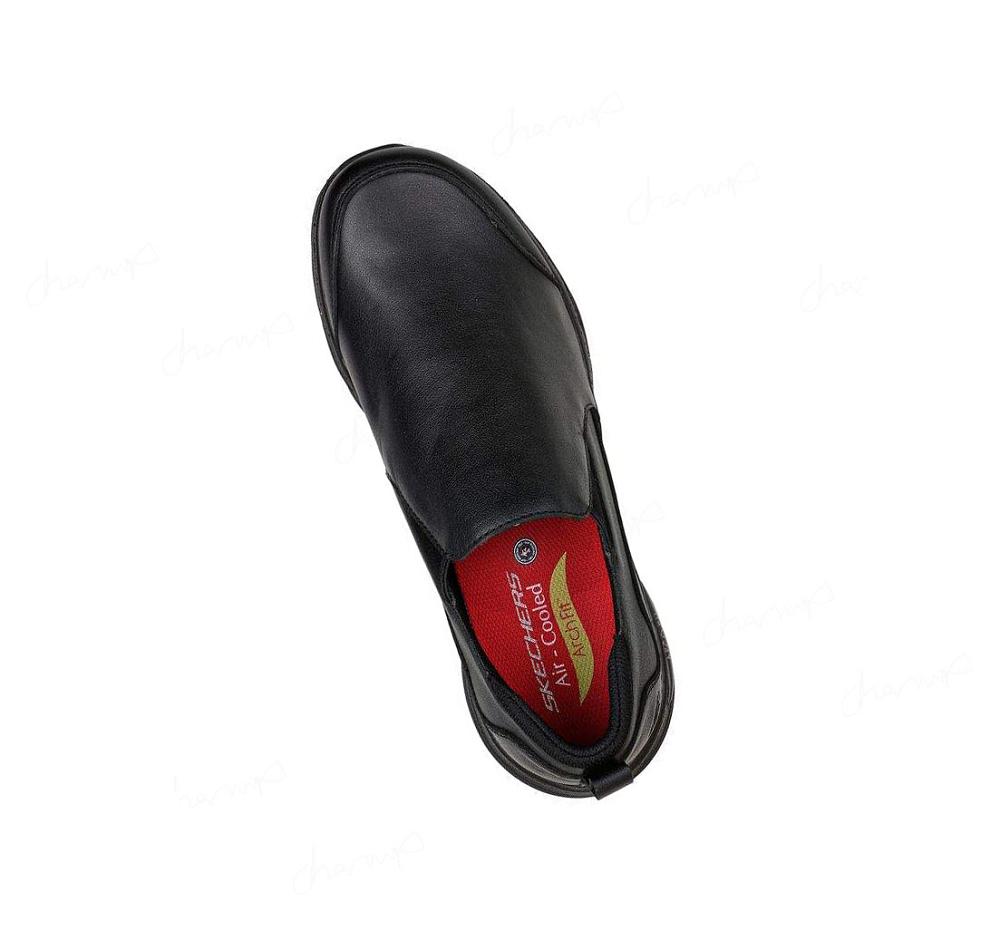 Zapatillas Sin Cordones Skechers Trabajo: Arch Fit SR - Genty Hombre Negras | 5318L_AR