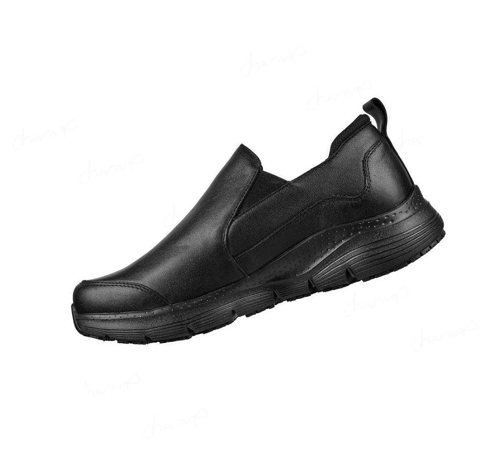 Zapatillas Sin Cordones Skechers Trabajo: Arch Fit SR - Genty Hombre Negras | 5318L_AR