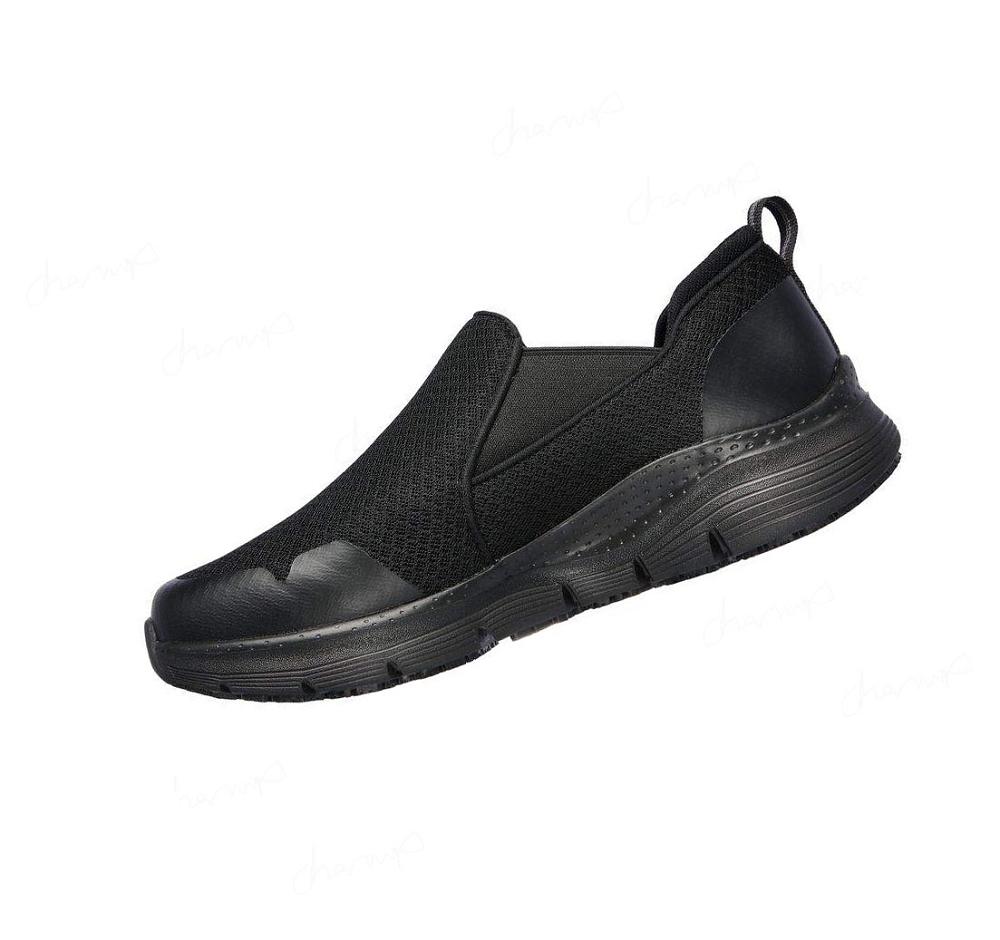 Zapatillas Sin Cordones Skechers Trabajo: Arch Fit SR - Tineid Hombre Negras | TT39D_AR