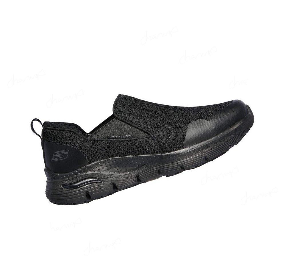 Zapatillas Sin Cordones Skechers Trabajo: Arch Fit SR - Tineid Hombre Negras | TT39D_AR