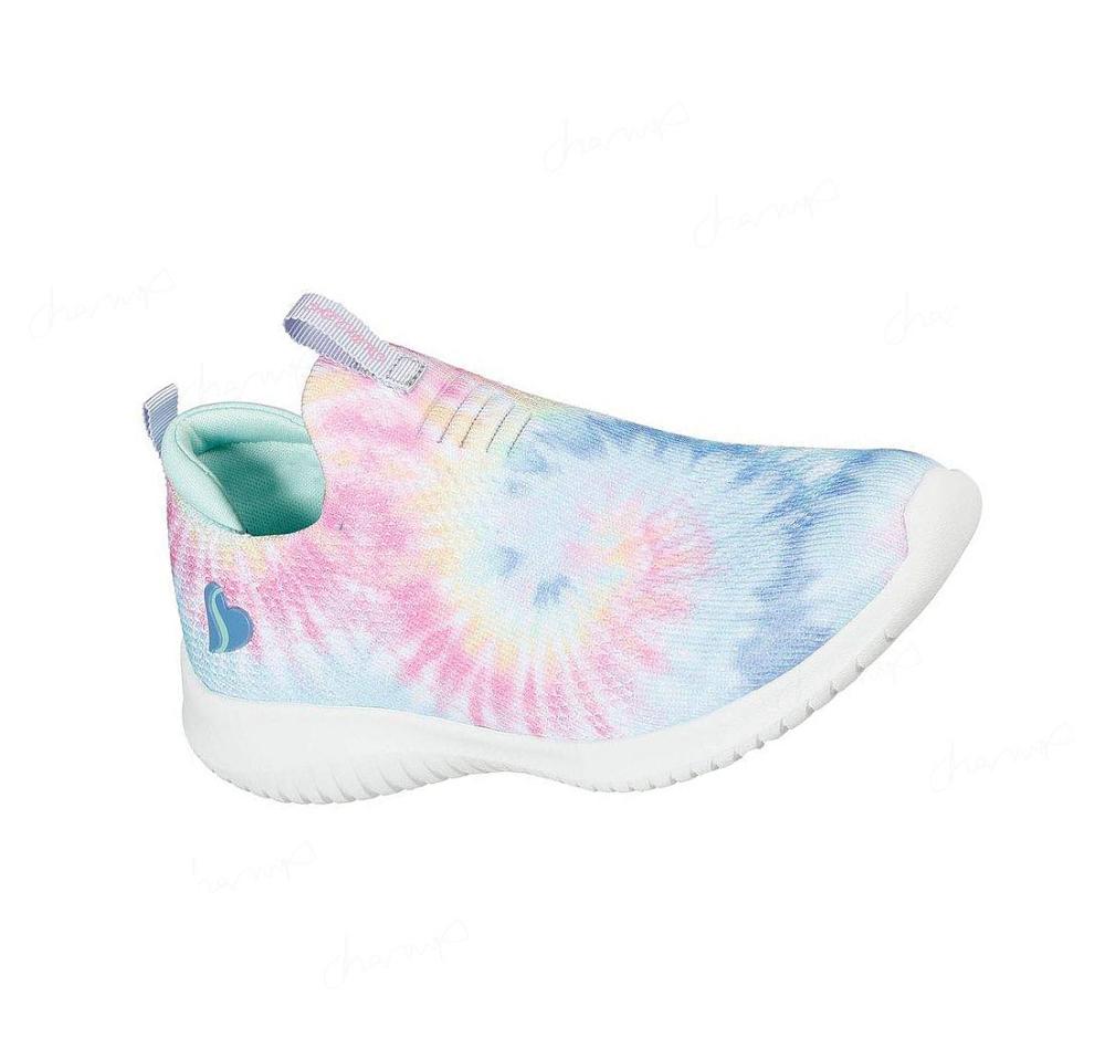 Zapatillas Sin Cordones Skechers Ultra Flex - Groovin Vibe Niña Azules Multicolor | 58A5G_AR