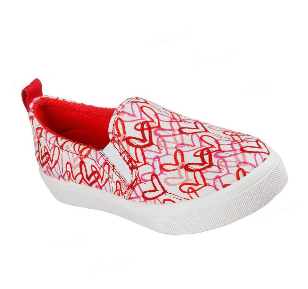 Zapatillas Sin Cordones Skechers x JGoldcrown: Poppy - Drippin Love Mujer Blancas Rojas Rosas | AA2AL_AR