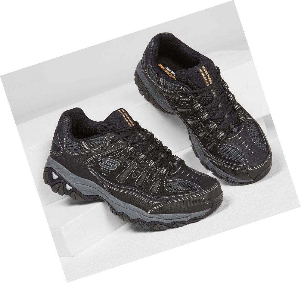 Zapatillas Skechers After Burn - Memory Fit Hombre Negras | 396A0_AR