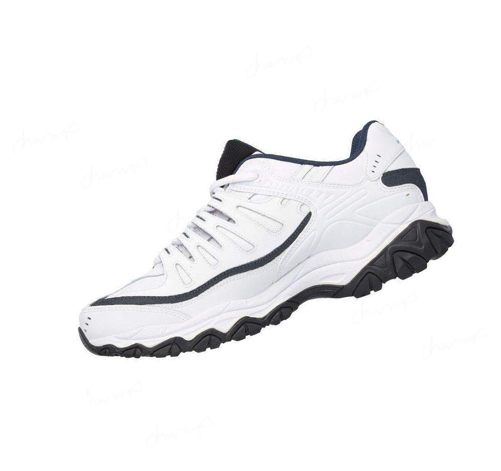 Zapatillas Skechers After Burn Memory Fit - Reprint Hombre Blancas Azul Marino | 39398_AR