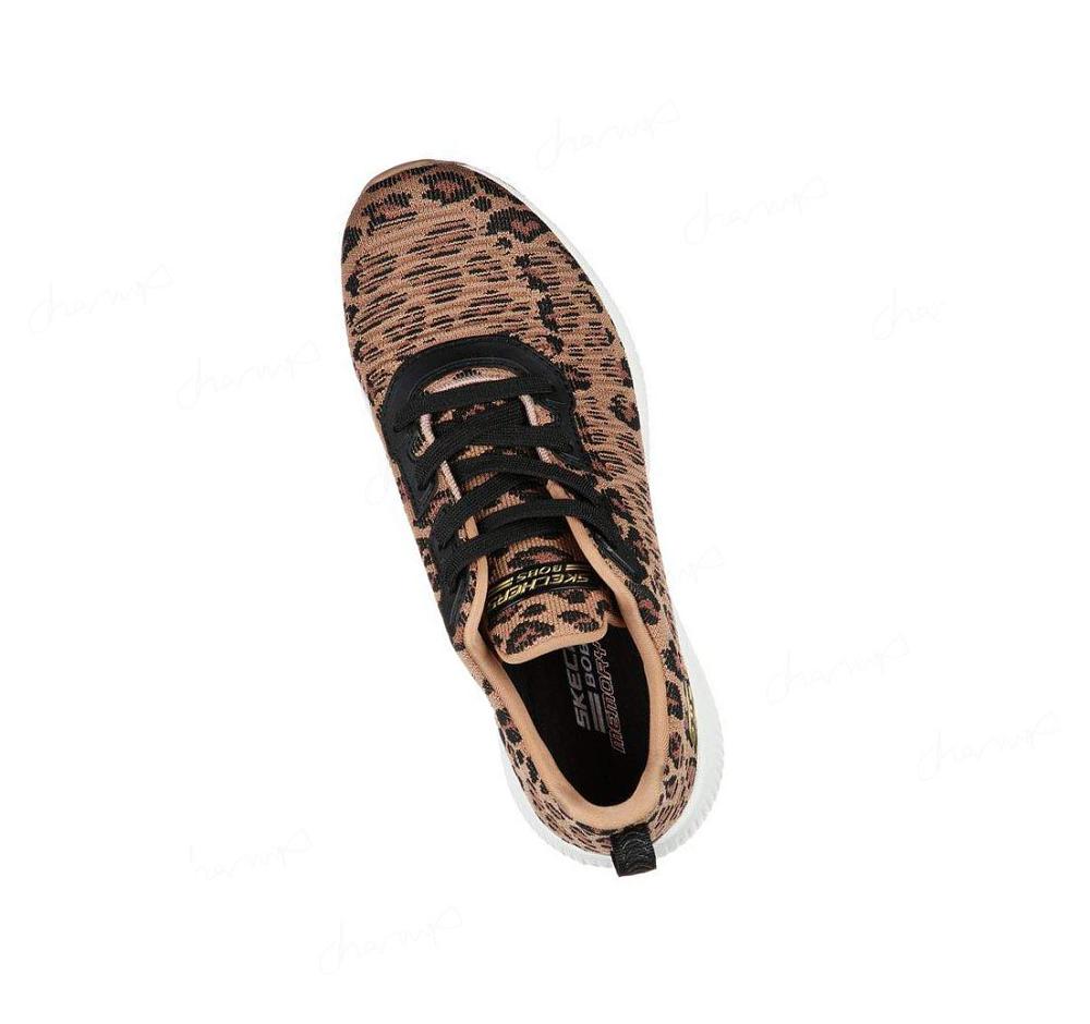 Zapatillas Skechers BOBS Deporte Squad - Mighty Cat Mujer Leopardo | 66AAL_AR