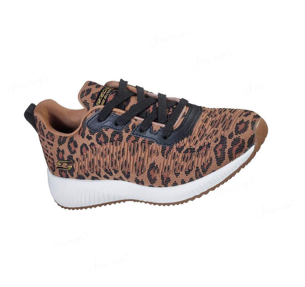 Zapatillas Skechers BOBS Deporte Squad - Mighty Cat Mujer Leopardo | 66AAL_AR