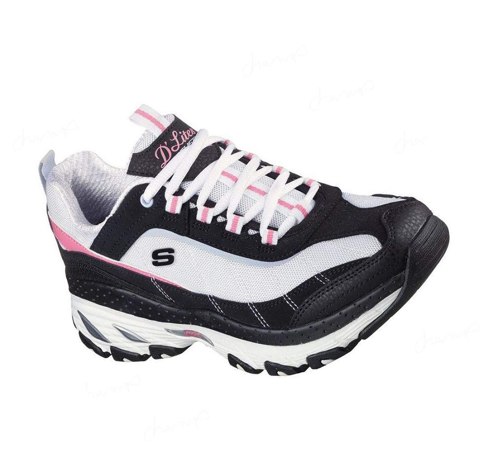 Zapatillas Skechers D\'Lites Arch Fit - Naturalist Mujer Negras Rosas | 5198A_AR