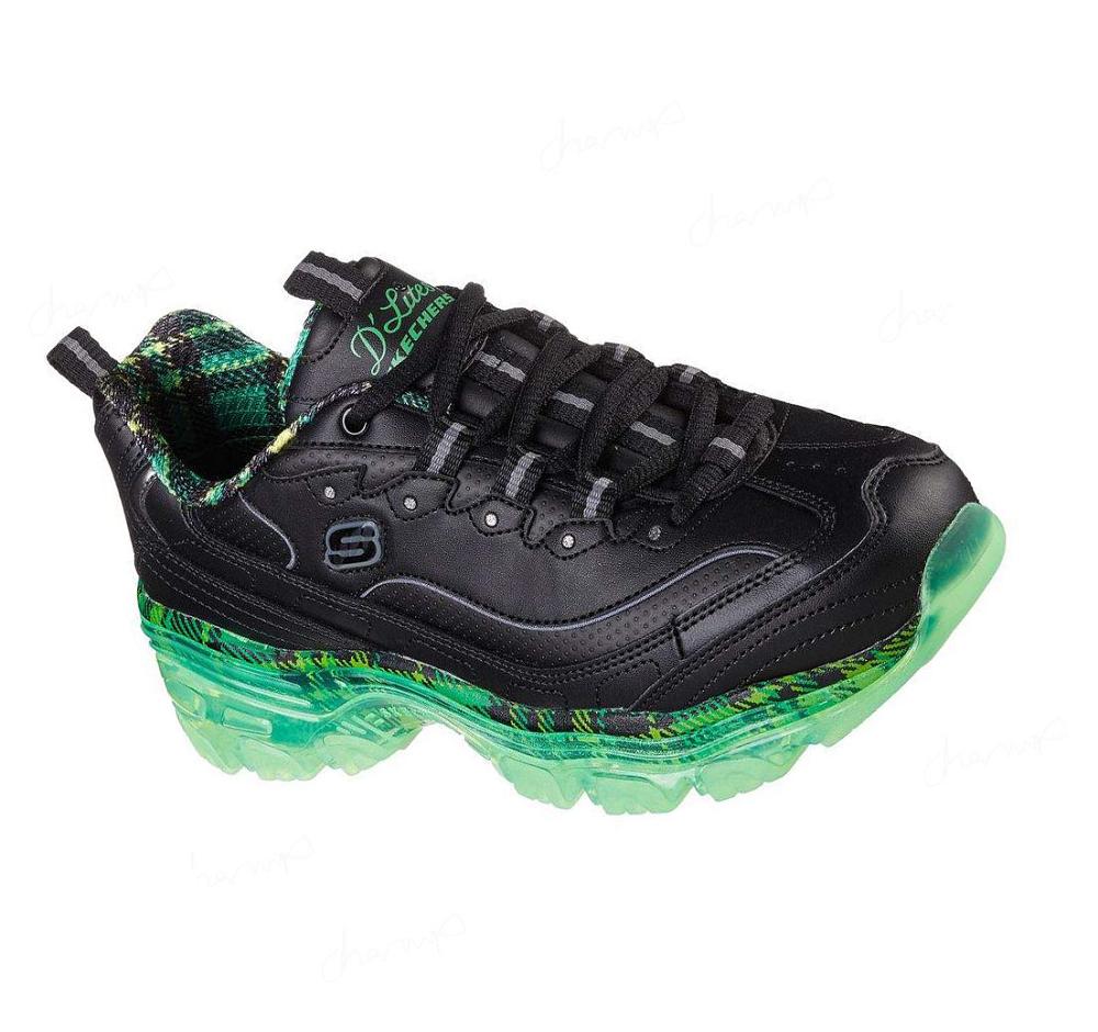 Zapatillas Skechers D\'Lites Crystal - Glam Rocker Mujer Negras Verde | 52A8B_AR