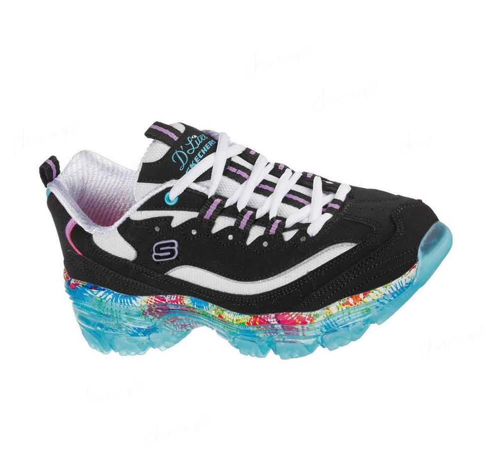 Zapatillas Skechers D\'Lites Crystal - New Streak Mujer Negras Multicolor | T122A_AR