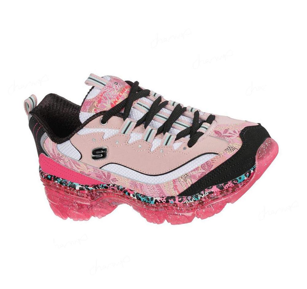 Zapatillas Skechers D\'Lites Crystal - Rich Glamour Mujer Rosas Multicolor | 52T3G_AR