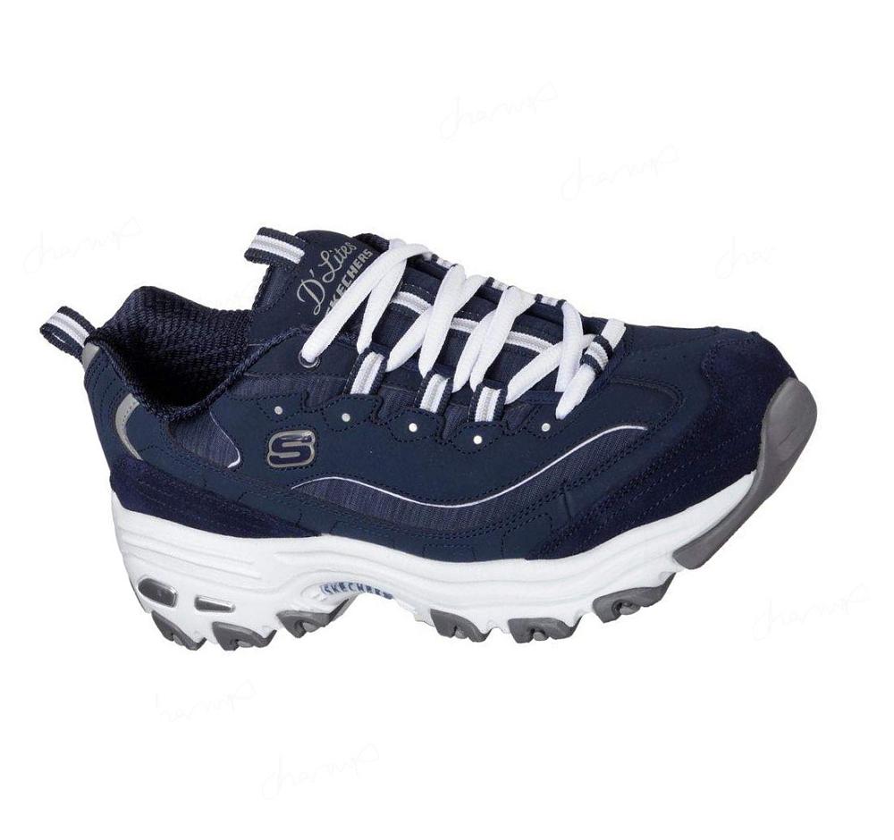 Zapatillas Skechers D\'Lites - Me Time Mujer Azul Marino Blancas | I523B_AR