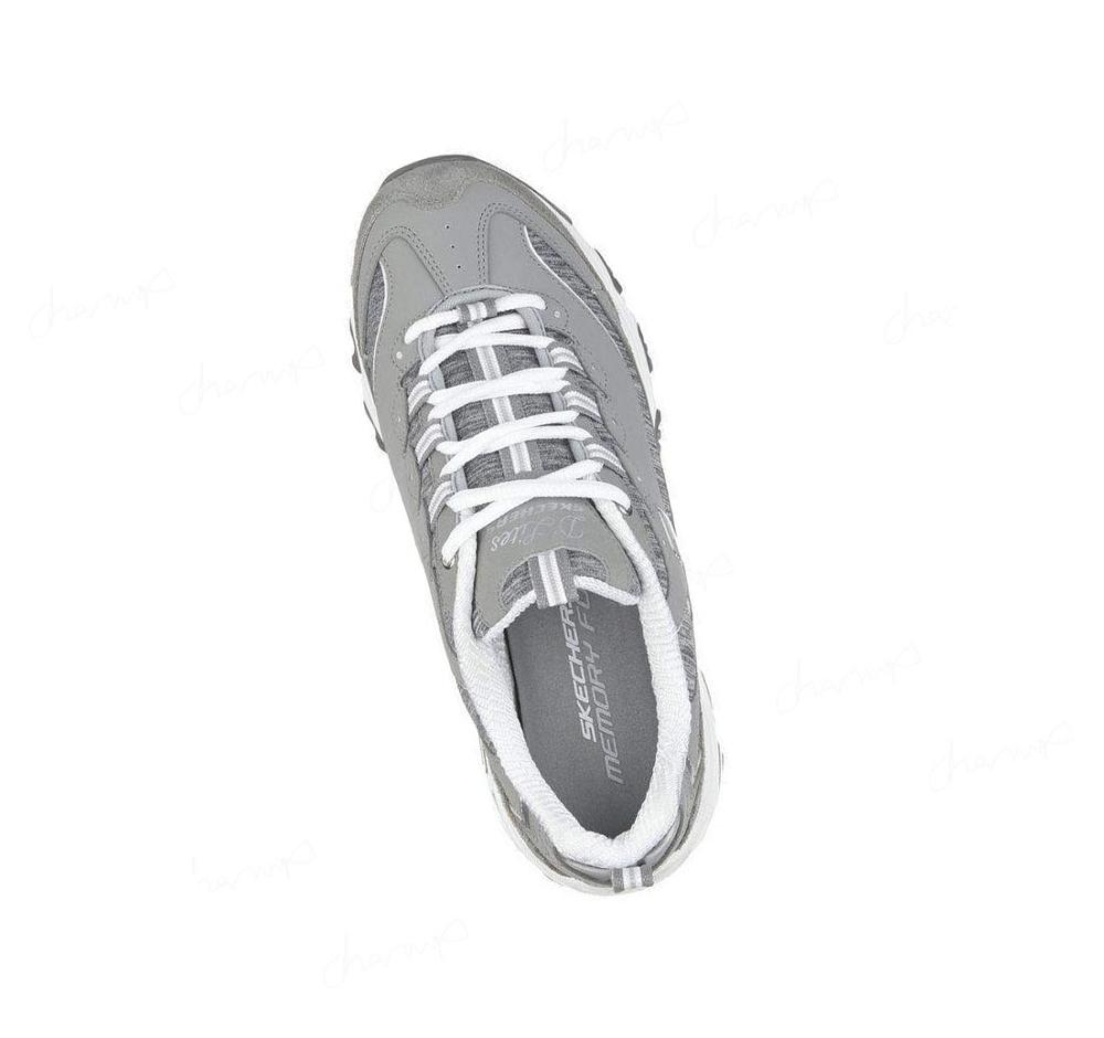 Zapatillas Skechers D'Lites - Me Time Mujer Gris Blancas | IA98C_AR