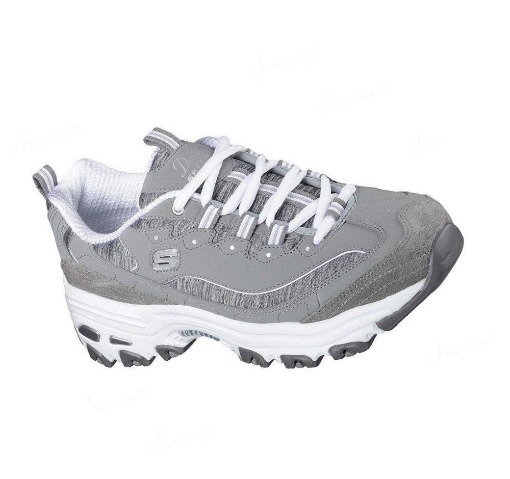 Zapatillas Skechers D\'Lites - Me Time Mujer Gris Blancas | IA98C_AR