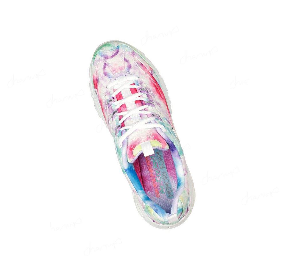 Zapatillas Skechers D'Lites - Stellar Lona Mujer Blancas Multicolor | 50A8W_AR