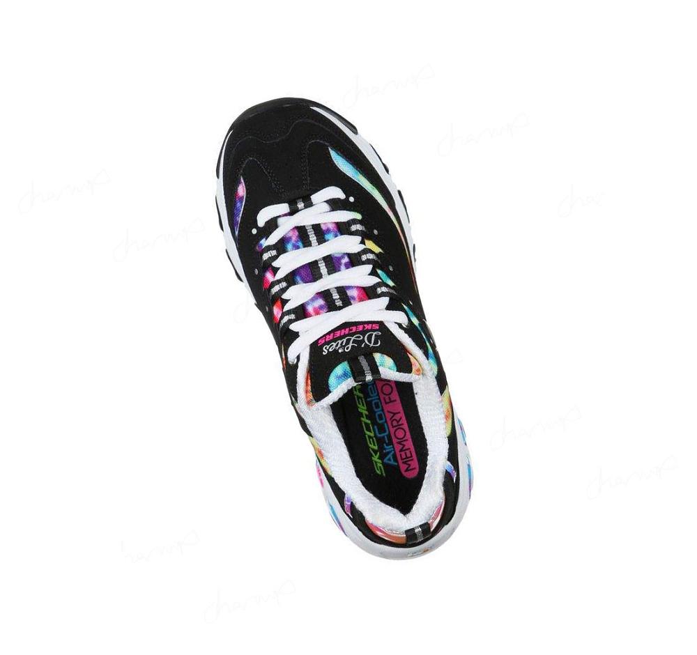 Zapatillas Skechers D'Lites - Summer Fiesta Mujer Negras Multicolor | I6233_AR