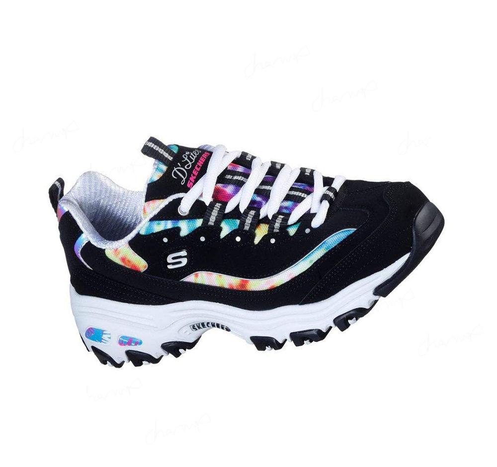 Zapatillas Skechers D\'Lites - Summer Fiesta Mujer Negras Multicolor | I6233_AR