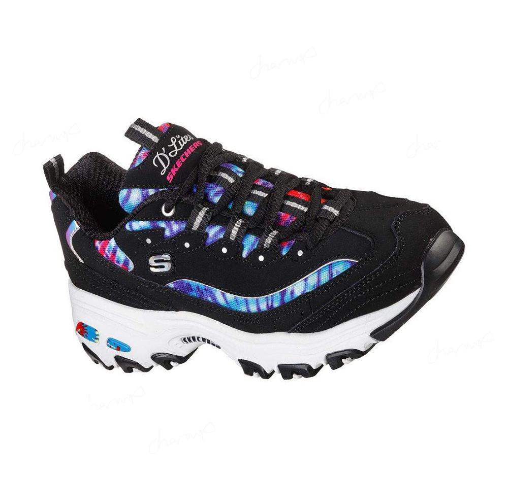 Zapatillas Skechers D\'Lites - Summer Fiesta Mujer Negras Multicolor | I6A8S_AR