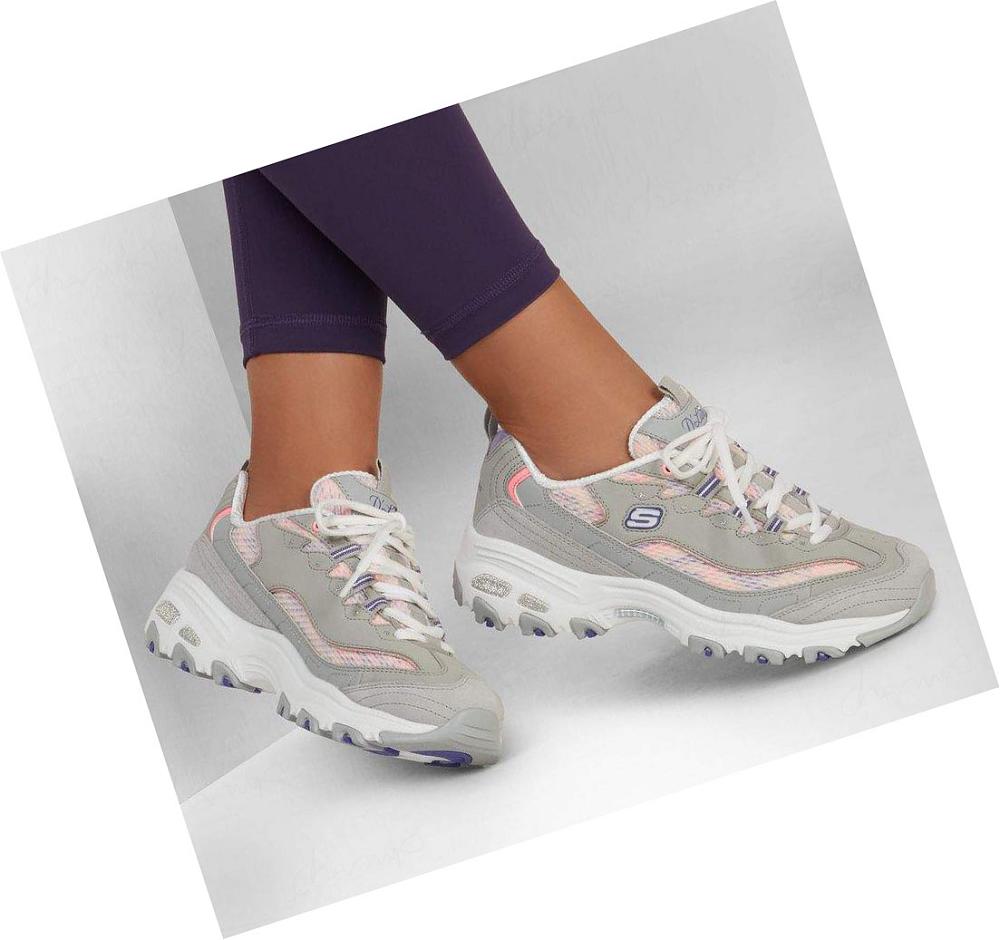 Zapatillas Skechers D'Lites - Sweet Moments Mujer Gris Multicolor | 5098K_AR