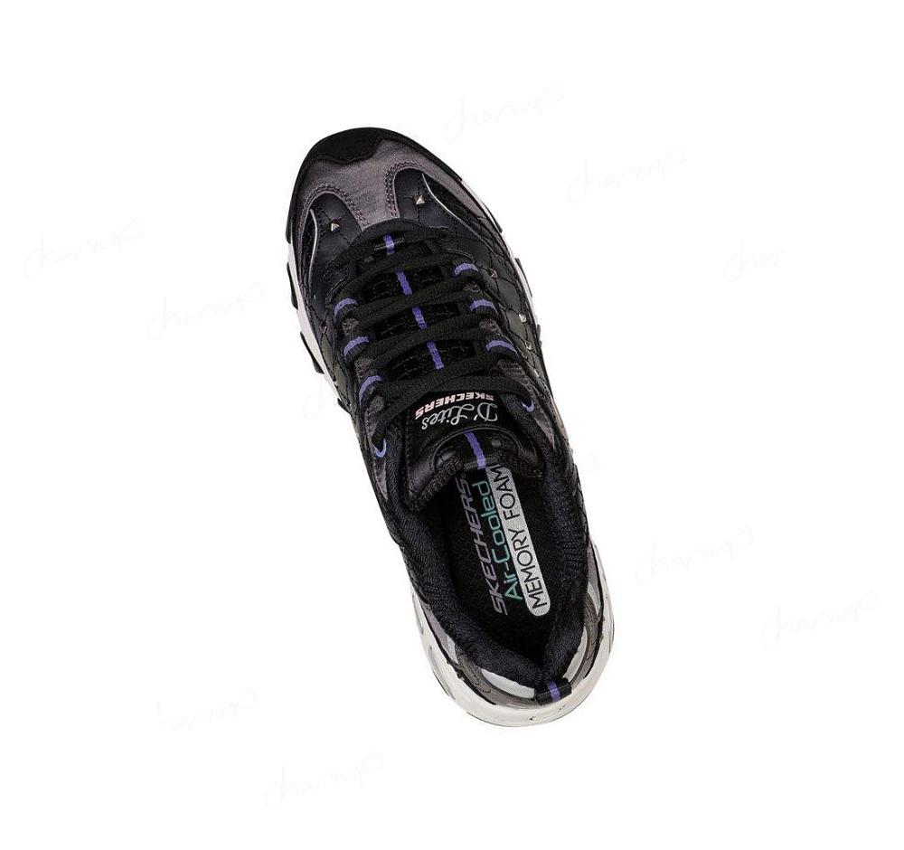 Zapatillas Skechers D'Lites - Vibrant Night Mujer Negras Plateadas | T09AB_AR