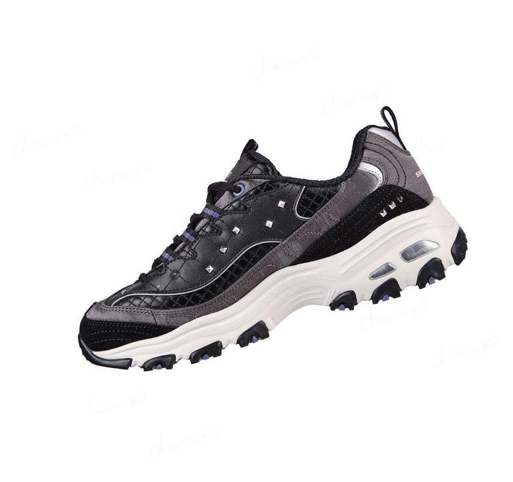 Zapatillas Skechers D'Lites - Vibrant Night Mujer Negras Plateadas | T09AB_AR