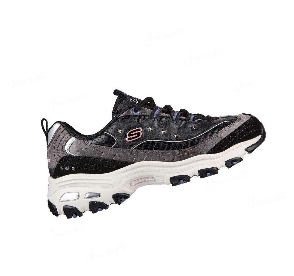 Zapatillas Skechers D'Lites - Vibrant Night Mujer Negras Plateadas | T09AB_AR