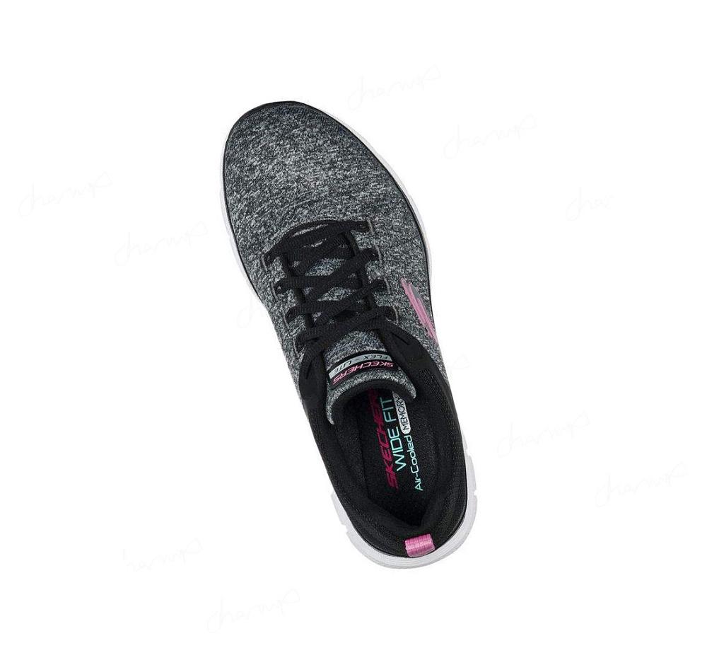 Zapatillas Skechers Flex Appeal 4.0 Mujer Negras Rosas | A023G_AR