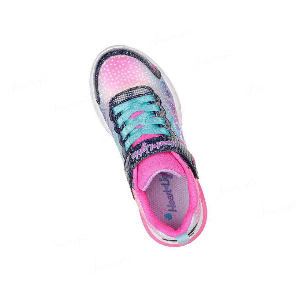 Zapatillas Skechers Flutter Heart Lights - Simply Love Niña Azul Marino Multicolor | T2205_AR