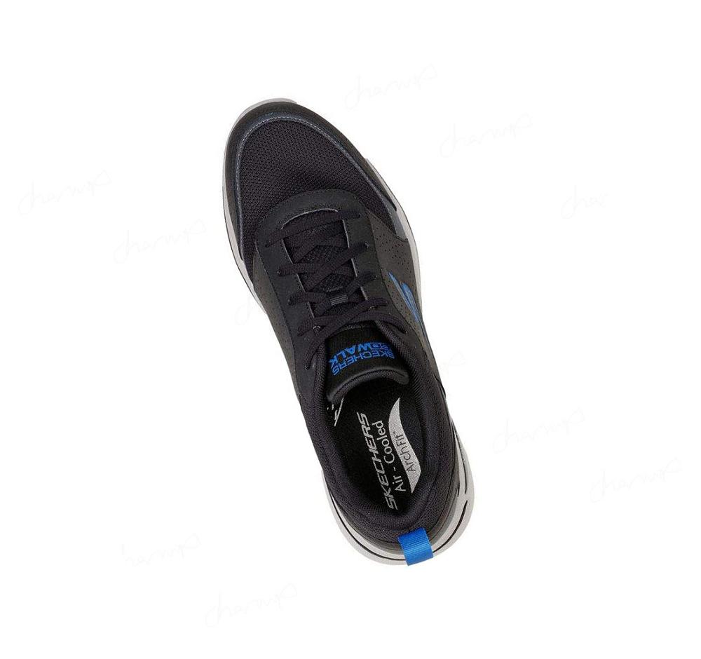 Zapatillas Skechers GOwalk Arch Fit - Recharge Hombre Negras Azules | 5512A_AR