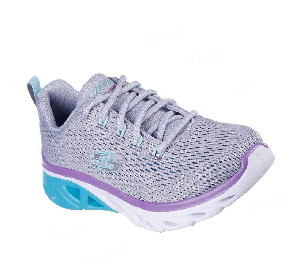 Zapatillas Skechers Glide-Step Deporte - Wave Heat Niña Gris Turquesa Claro | T3T00_AR