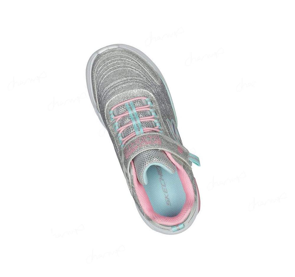 Zapatillas Skechers Glow-Brites - Dazzle Force Niña Gris Claro | T1A5G_AR