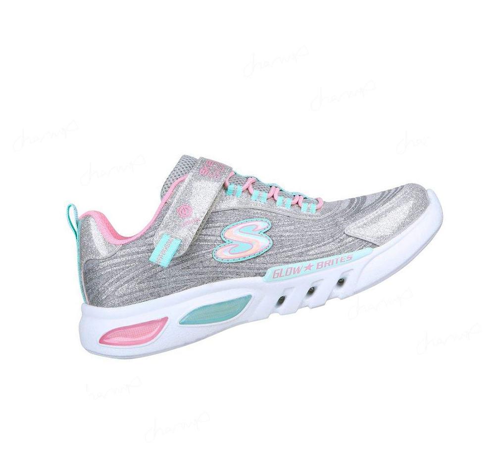 Zapatillas Skechers Glow-Brites - Dazzle Force Niña Gris Claro | T1A5G_AR