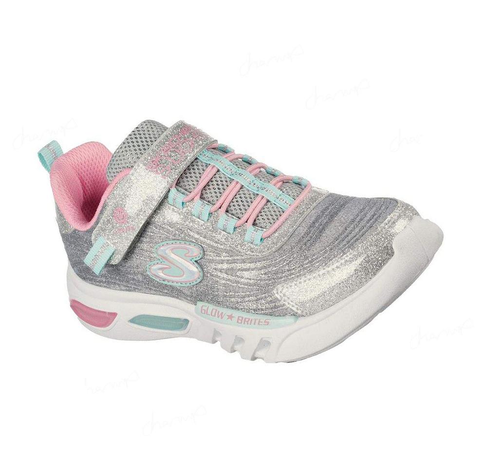 Zapatillas Skechers Glow-Brites - Dazzle Force Niña Gris Claro | T1A5G_AR